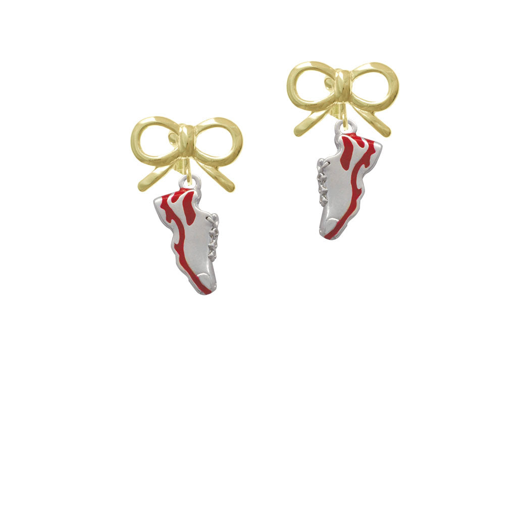 Red Running Shoe Crystal Clip On Earrings Image 10