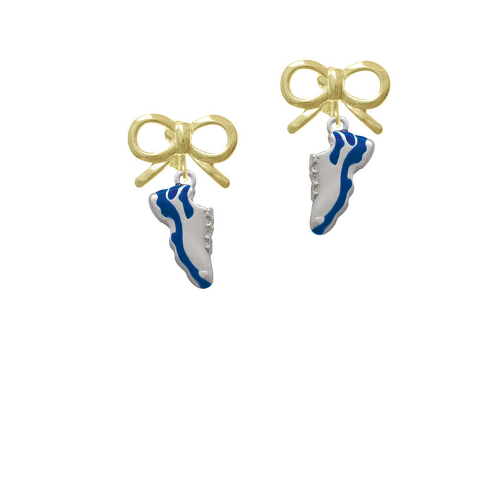 Blue Running Shoe Crystal Clip On Earrings Image 10