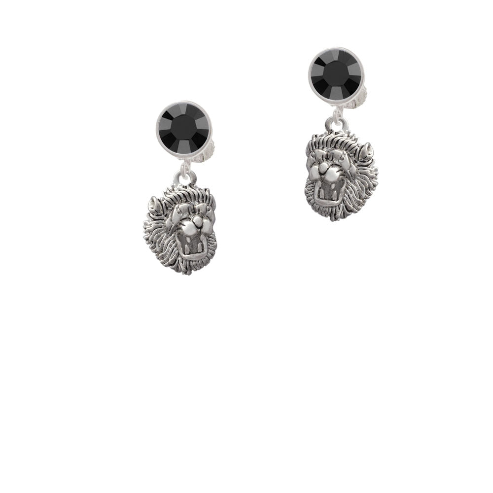 Small Lion - Mascot Crystal Clip On Earrings Image 3