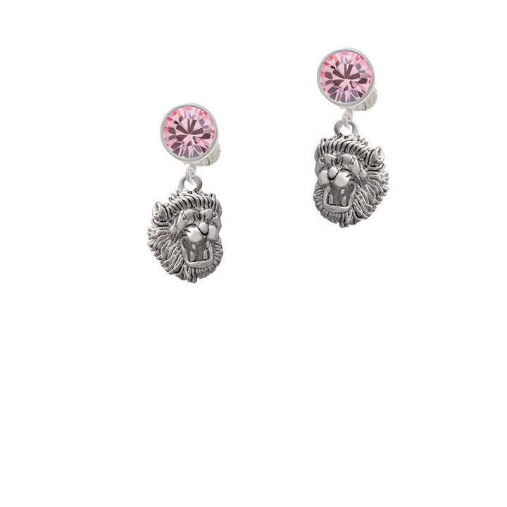 Small Lion - Mascot Crystal Clip On Earrings Image 4