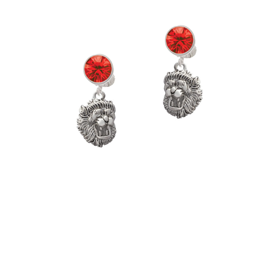 Small Lion - Mascot Crystal Clip On Earrings Image 4