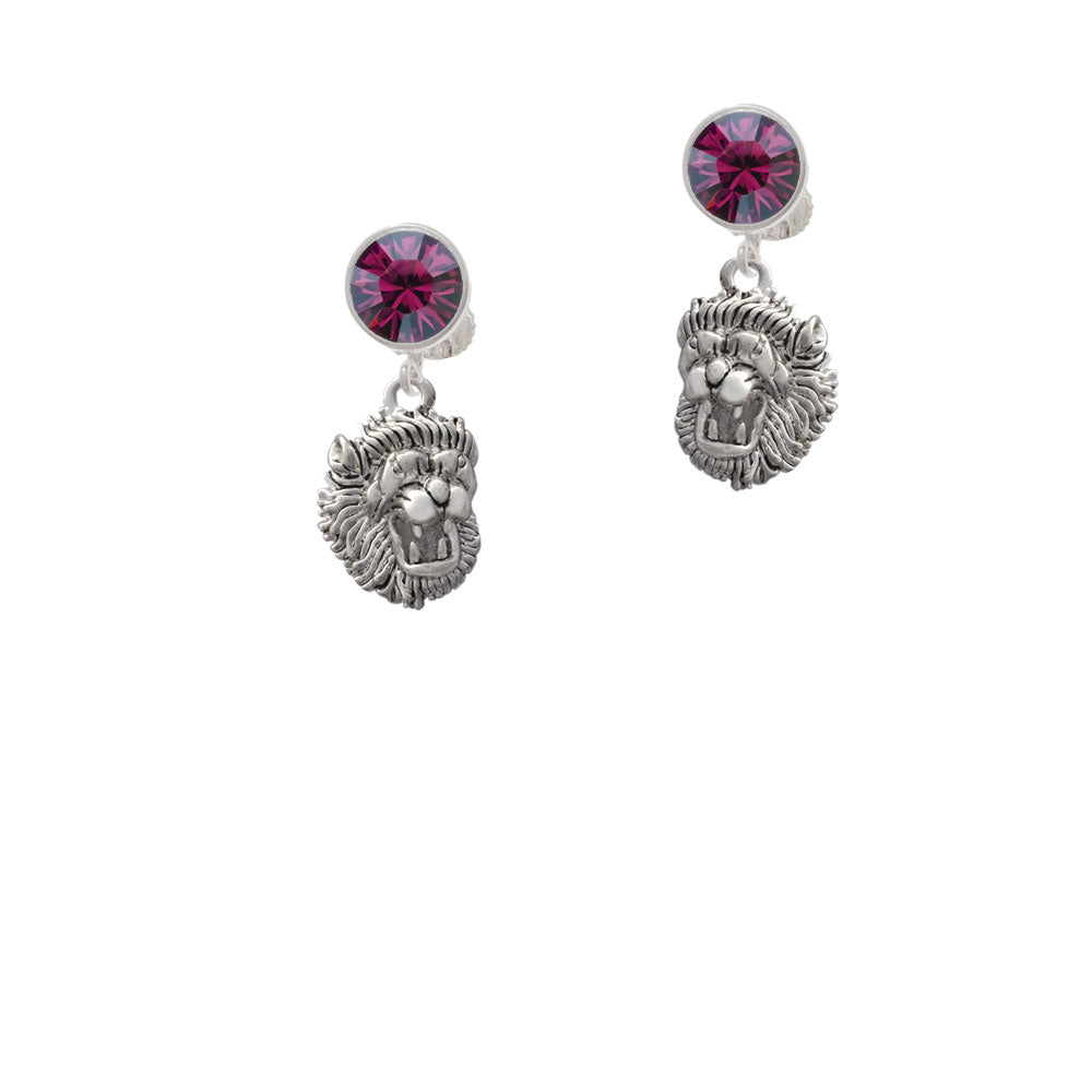 Small Lion - Mascot Crystal Clip On Earrings Image 8