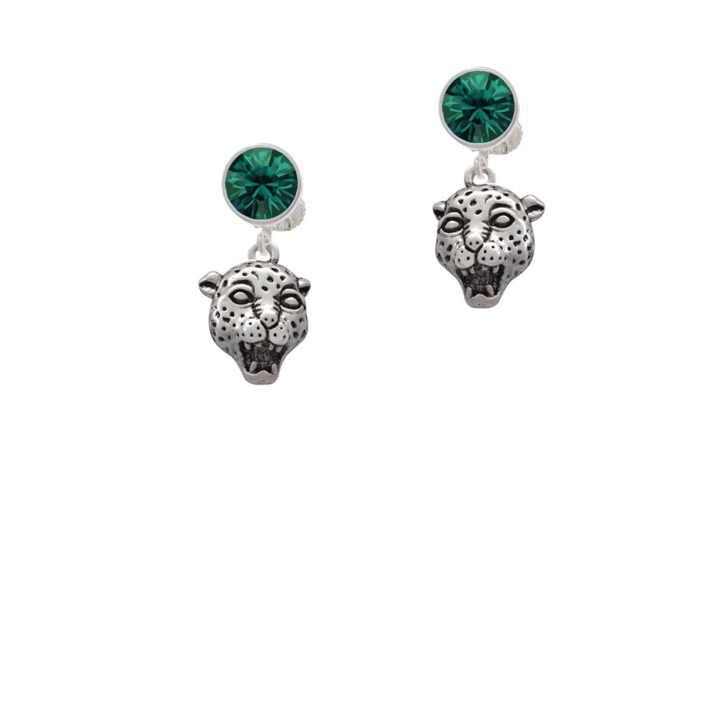 Small Jaguar - Mascot Crystal Clip On Earrings Image 6