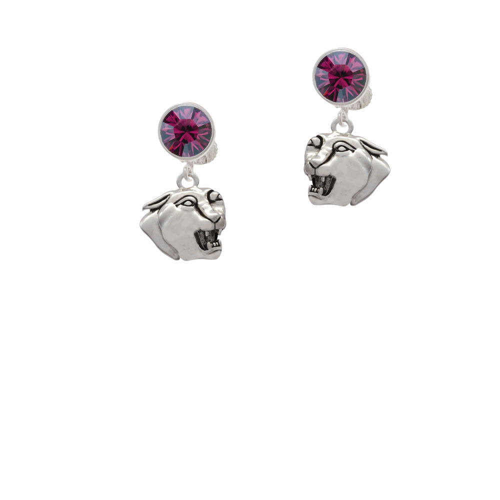 Small Panther - Mascot Crystal Clip On Earrings Image 8