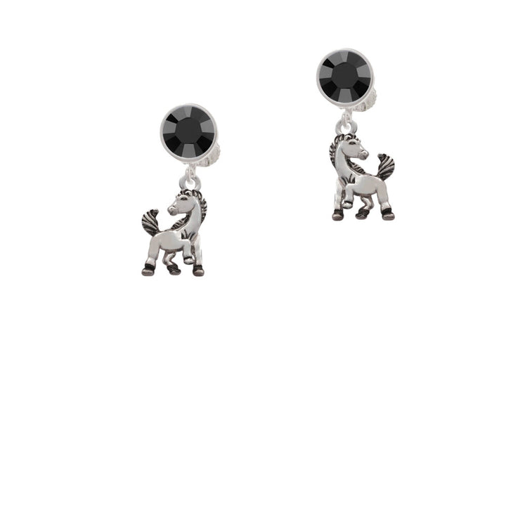 Small Mustang - Mascot Crystal Clip On Earrings Image 3