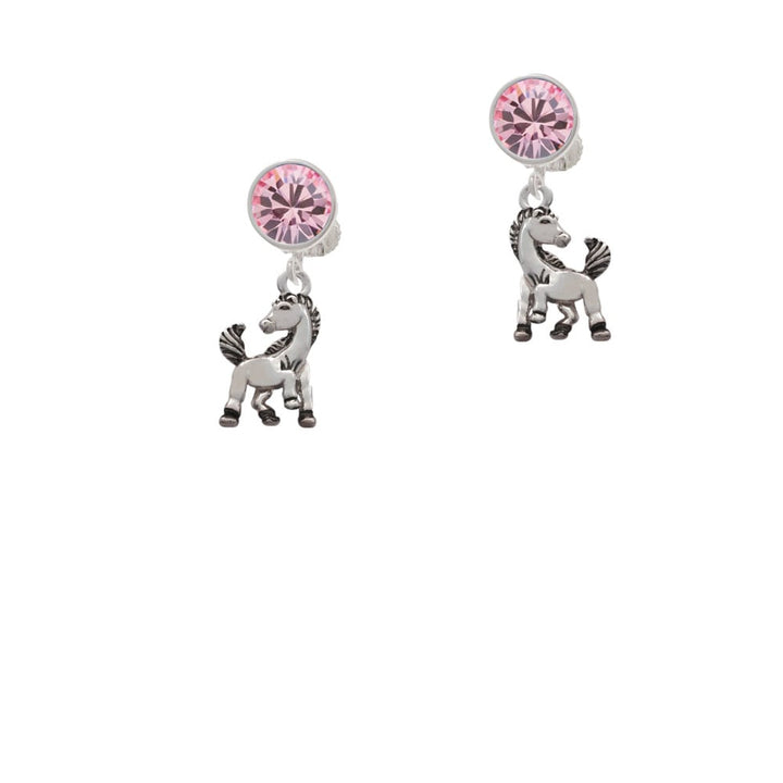 Small Mustang - Mascot Crystal Clip On Earrings Image 1