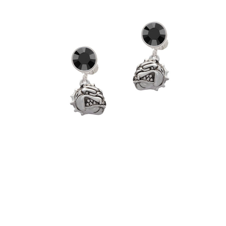 Small Bulldog - Mascot Crystal Clip On Earrings Image 3