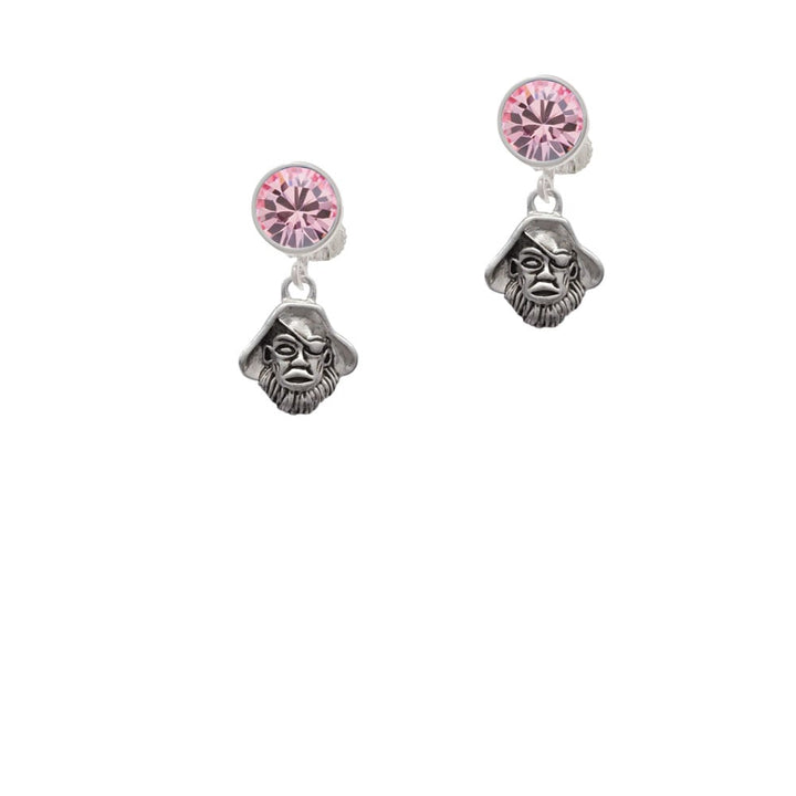 Small Pirate - Mascot Crystal Clip On Earrings Image 4