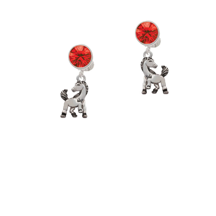 Small Mustang - Mascot Crystal Clip On Earrings Image 4