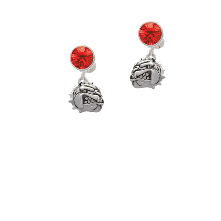 Small Bulldog - Mascot Crystal Clip On Earrings Image 4