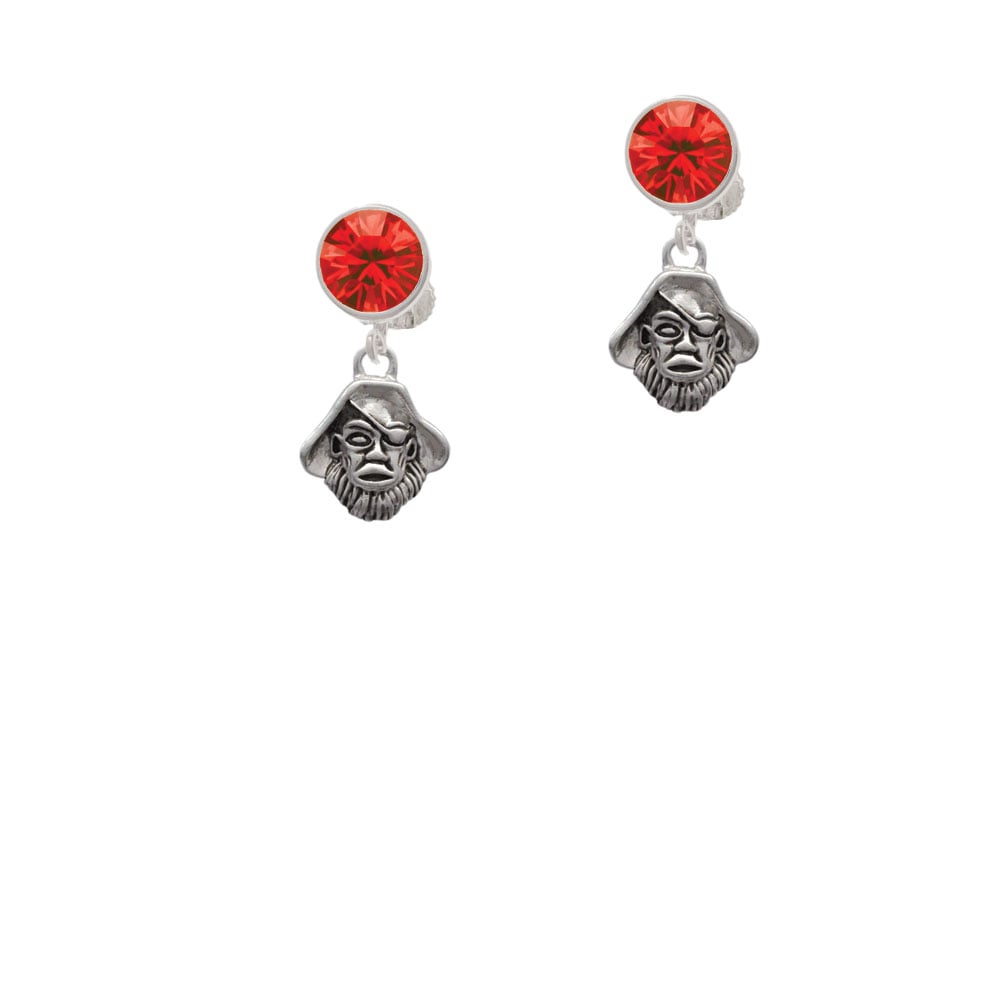 Small Pirate - Mascot Crystal Clip On Earrings Image 4