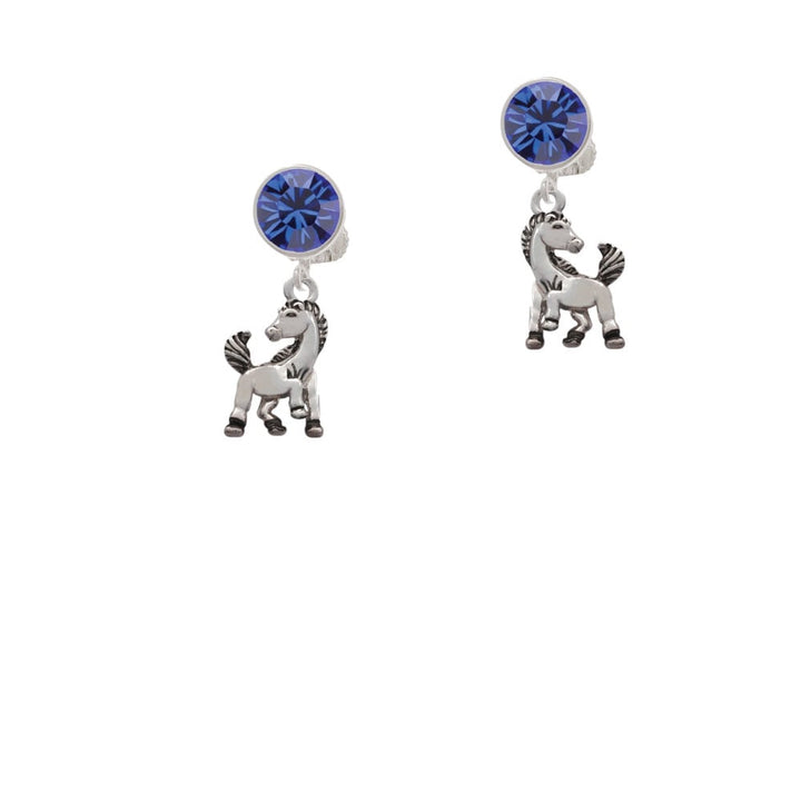 Small Mustang - Mascot Crystal Clip On Earrings Image 7