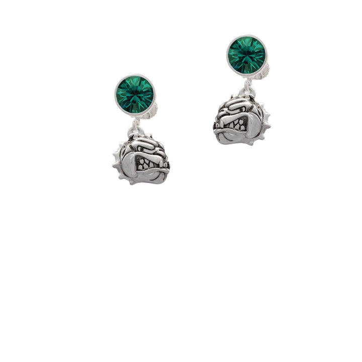 Small Bulldog - Mascot Crystal Clip On Earrings Image 6