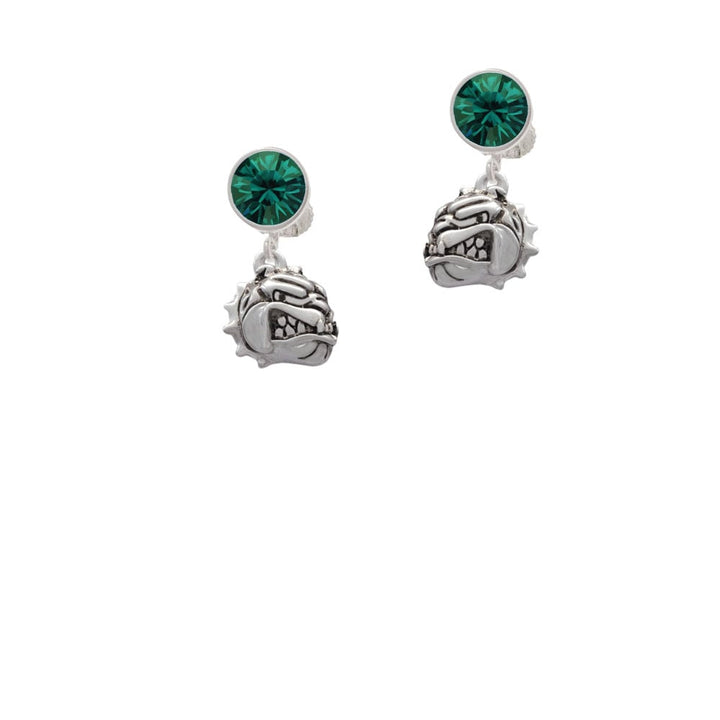 Small Bulldog - Mascot Crystal Clip On Earrings Image 1