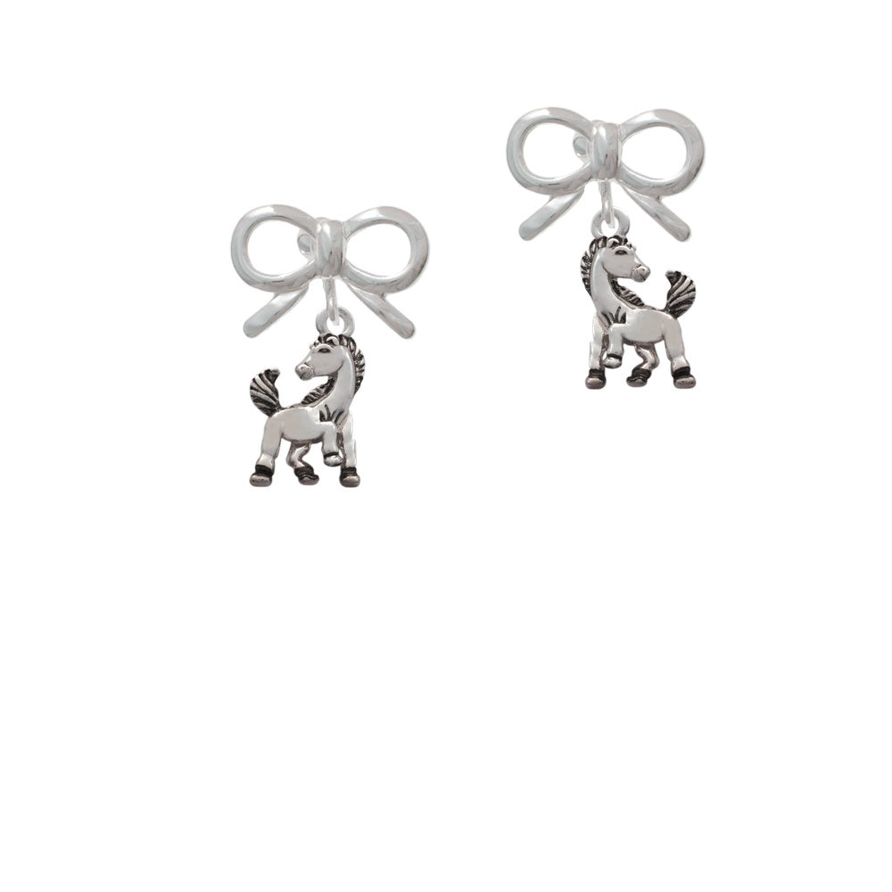 Small Mustang - Mascot Crystal Clip On Earrings Image 9