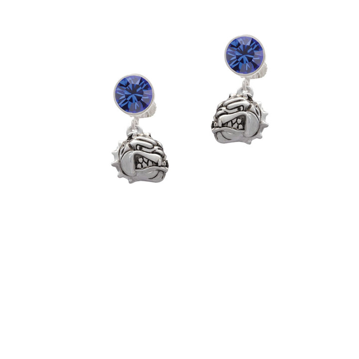 Small Bulldog - Mascot Crystal Clip On Earrings Image 7