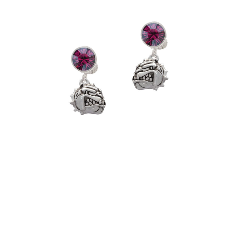 Small Bulldog - Mascot Crystal Clip On Earrings Image 8