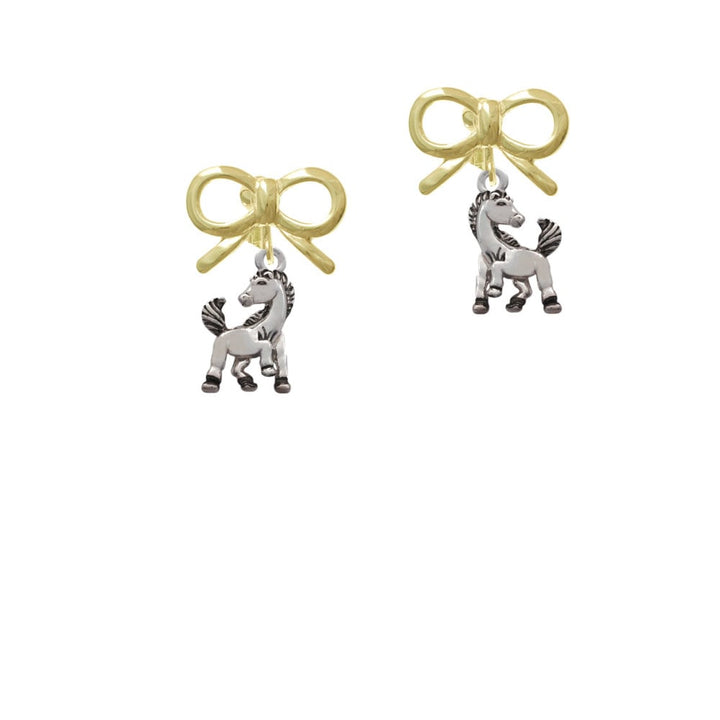 Small Mustang - Mascot Crystal Clip On Earrings Image 10