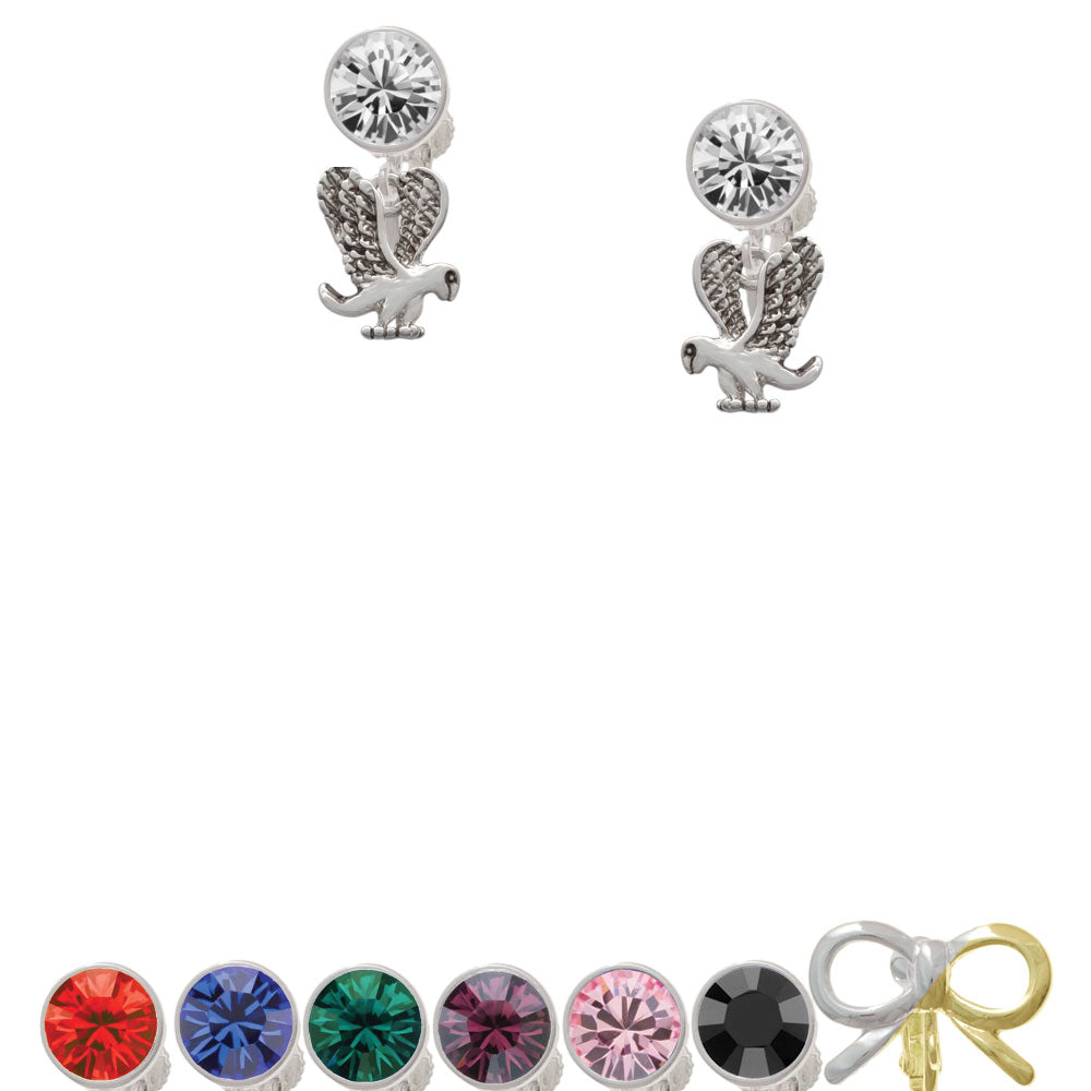 Small Eagle - Mascot Crystal Clip On Earrings Image 1