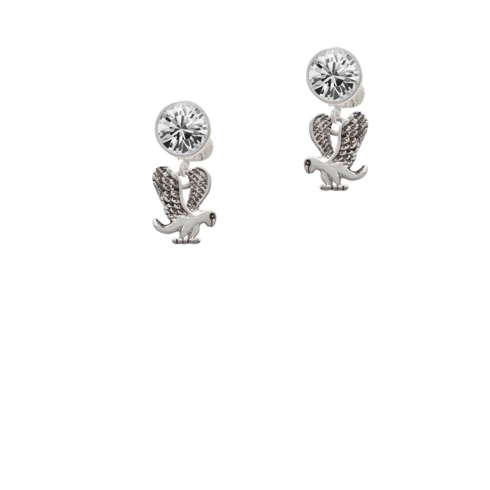 Small Eagle - Mascot Crystal Clip On Earrings Image 2