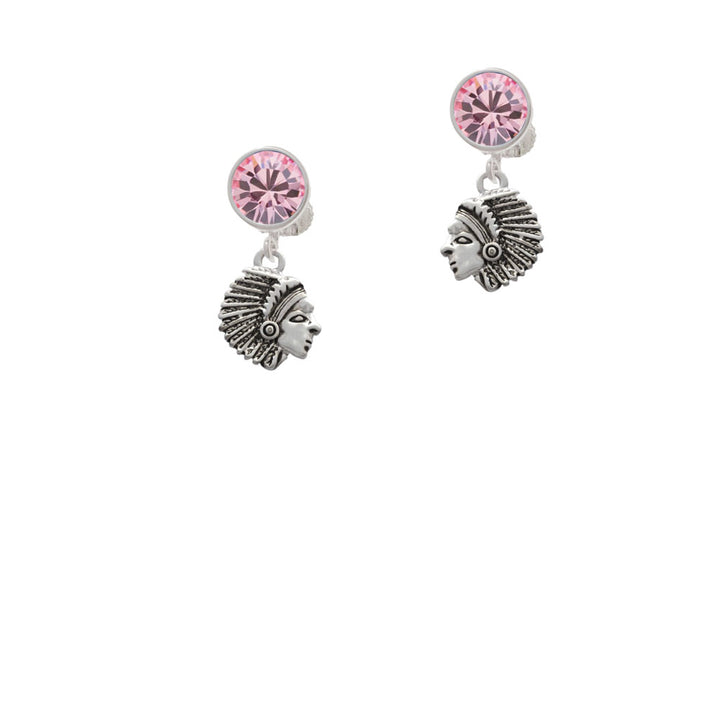 Small Indian - Mascot Crystal Clip On Earrings Image 4