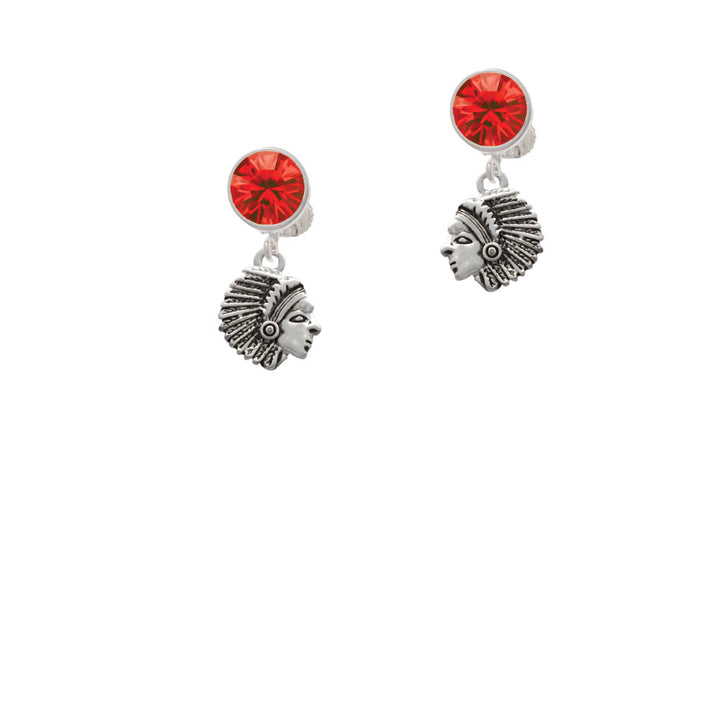 Small Indian - Mascot Crystal Clip On Earrings Image 4