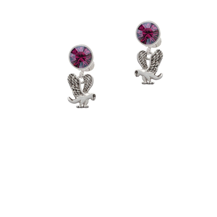 Small Eagle - Mascot Crystal Clip On Earrings Image 8