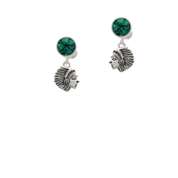 Small Indian - Mascot Crystal Clip On Earrings Image 6