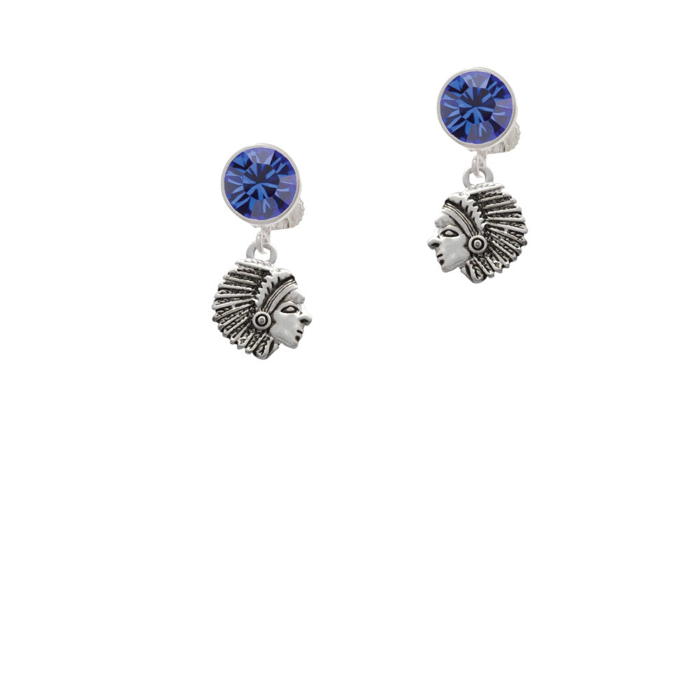 Small Indian - Mascot Crystal Clip On Earrings Image 7