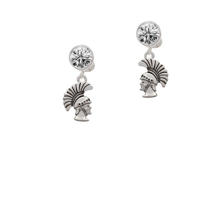 Small Trojan - Mascot Crystal Clip On Earrings Image 1