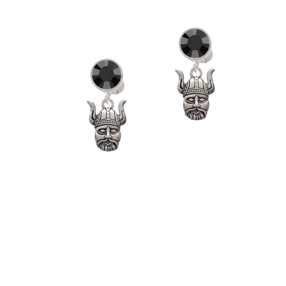 Small Viking - Mascot Crystal Clip On Earrings Image 1