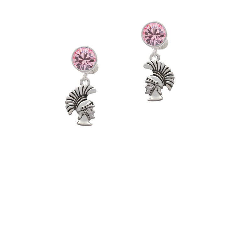 Small Trojan - Mascot Crystal Clip On Earrings Image 4