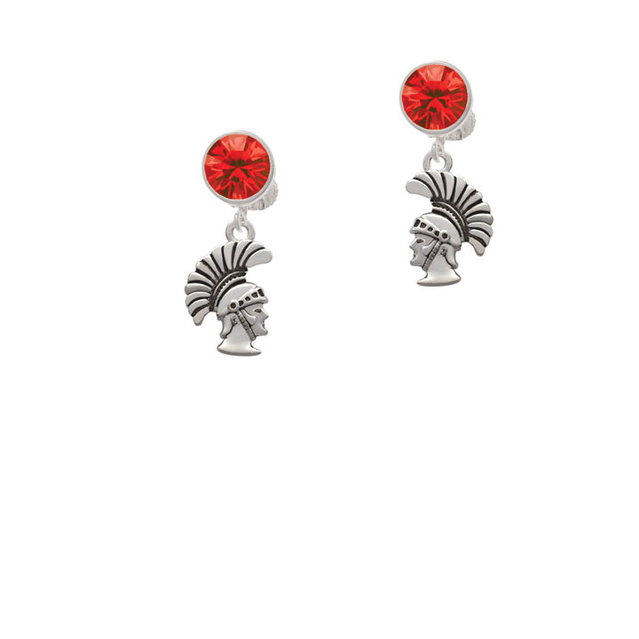 Small Trojan - Mascot Crystal Clip On Earrings Image 4