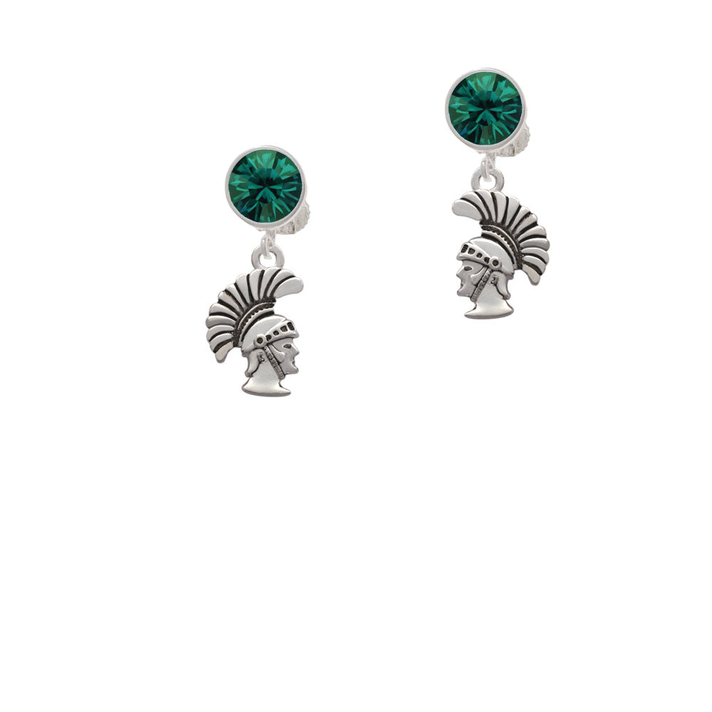 Small Trojan - Mascot Crystal Clip On Earrings Image 6