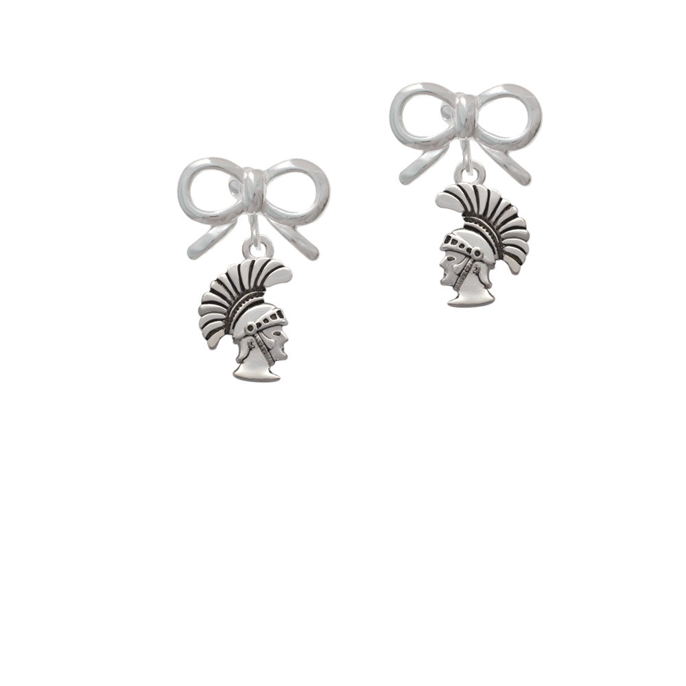 Small Trojan - Mascot Crystal Clip On Earrings Image 9