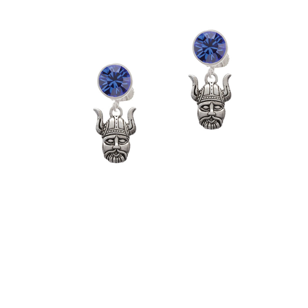 Small Viking - Mascot Crystal Clip On Earrings Image 7