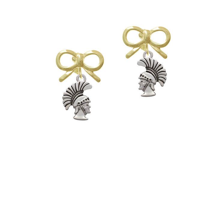 Small Trojan - Mascot Crystal Clip On Earrings Image 10