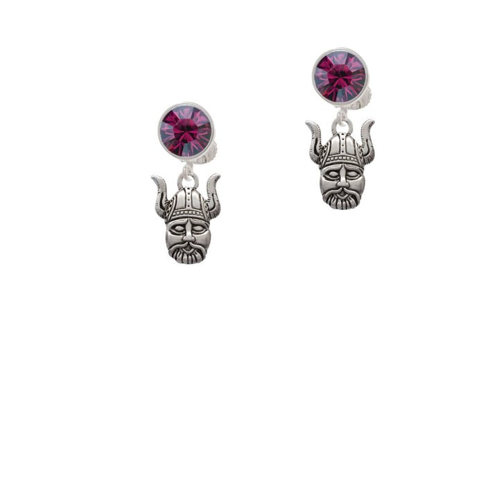 Small Viking - Mascot Crystal Clip On Earrings Image 8