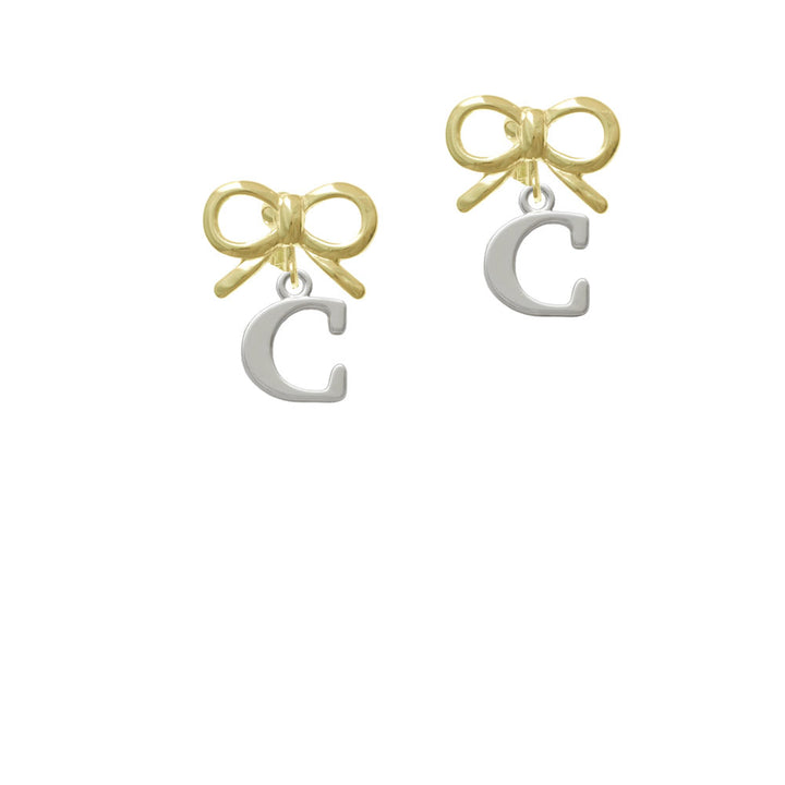 Large Initial - C - Crystal Clip On Earrings Image 10