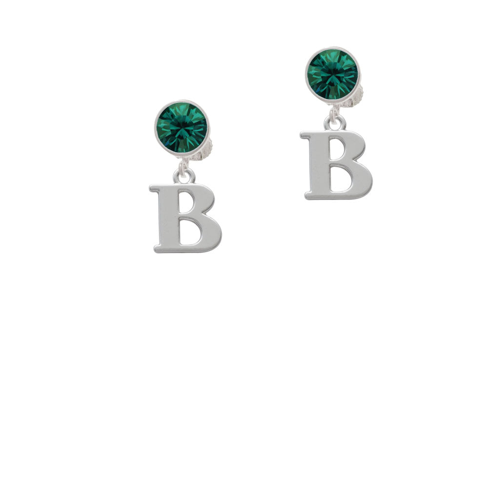 Large Initial - B - Crystal Clip On Earrings Image 6