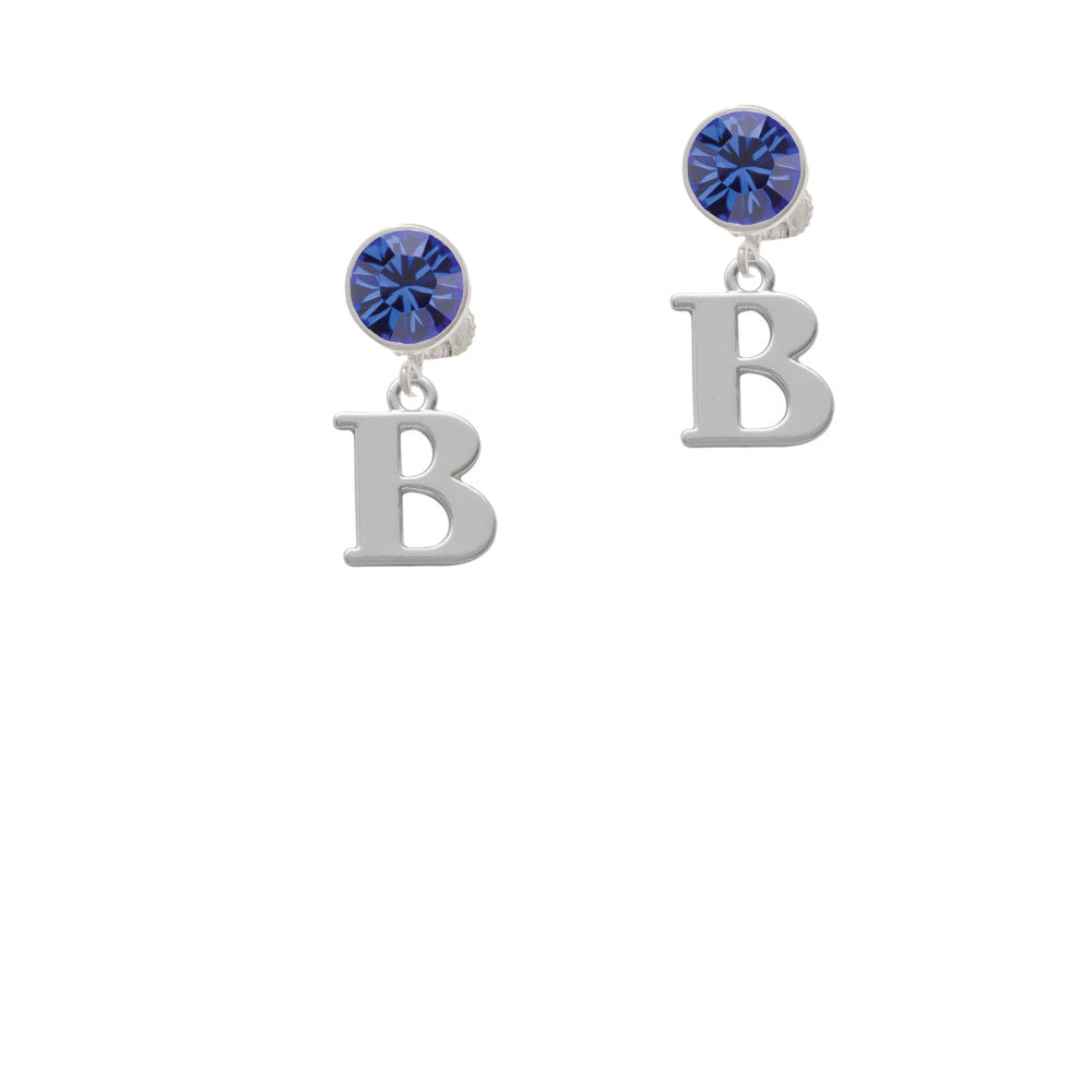 Large Initial - B - Crystal Clip On Earrings Image 7