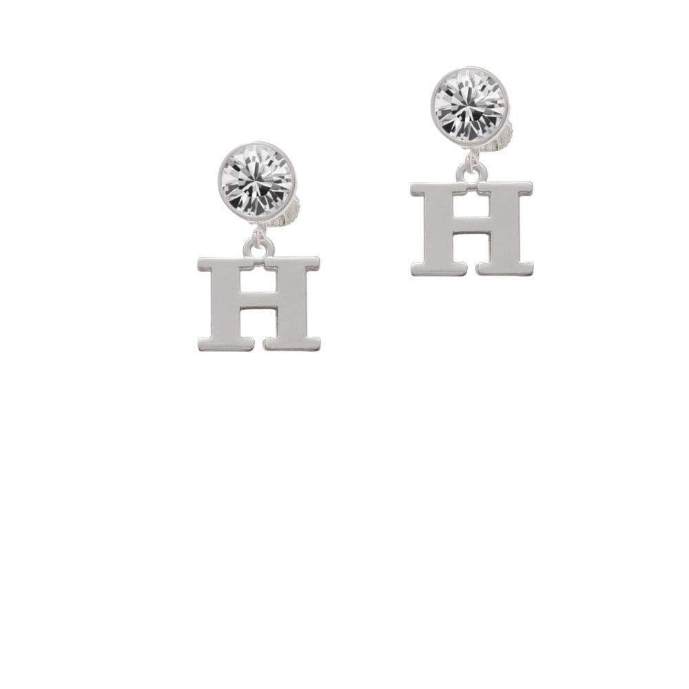 Large Greek Letter - Eta - Crystal Clip On Earrings Image 2