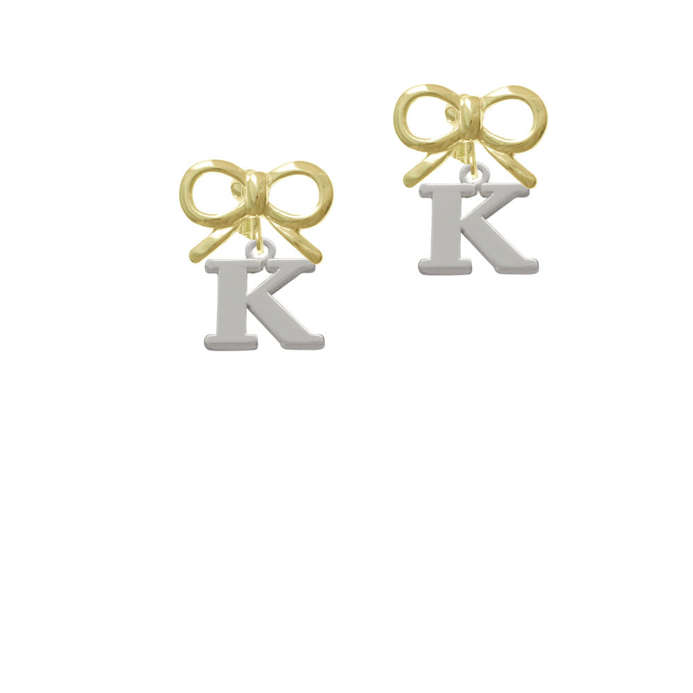 Large Initial - K - Crystal Clip On Earrings Image 10