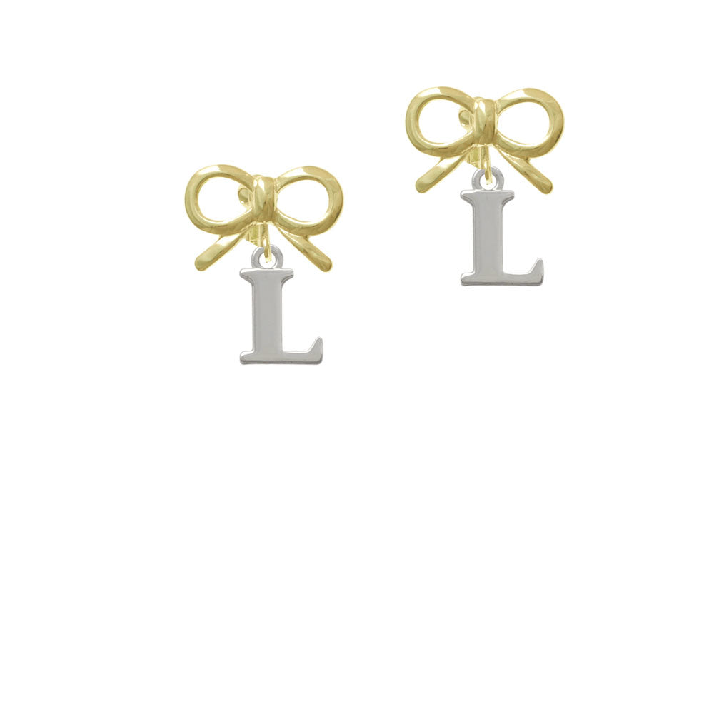 Large Initial - L - Crystal Clip On Earrings Image 10