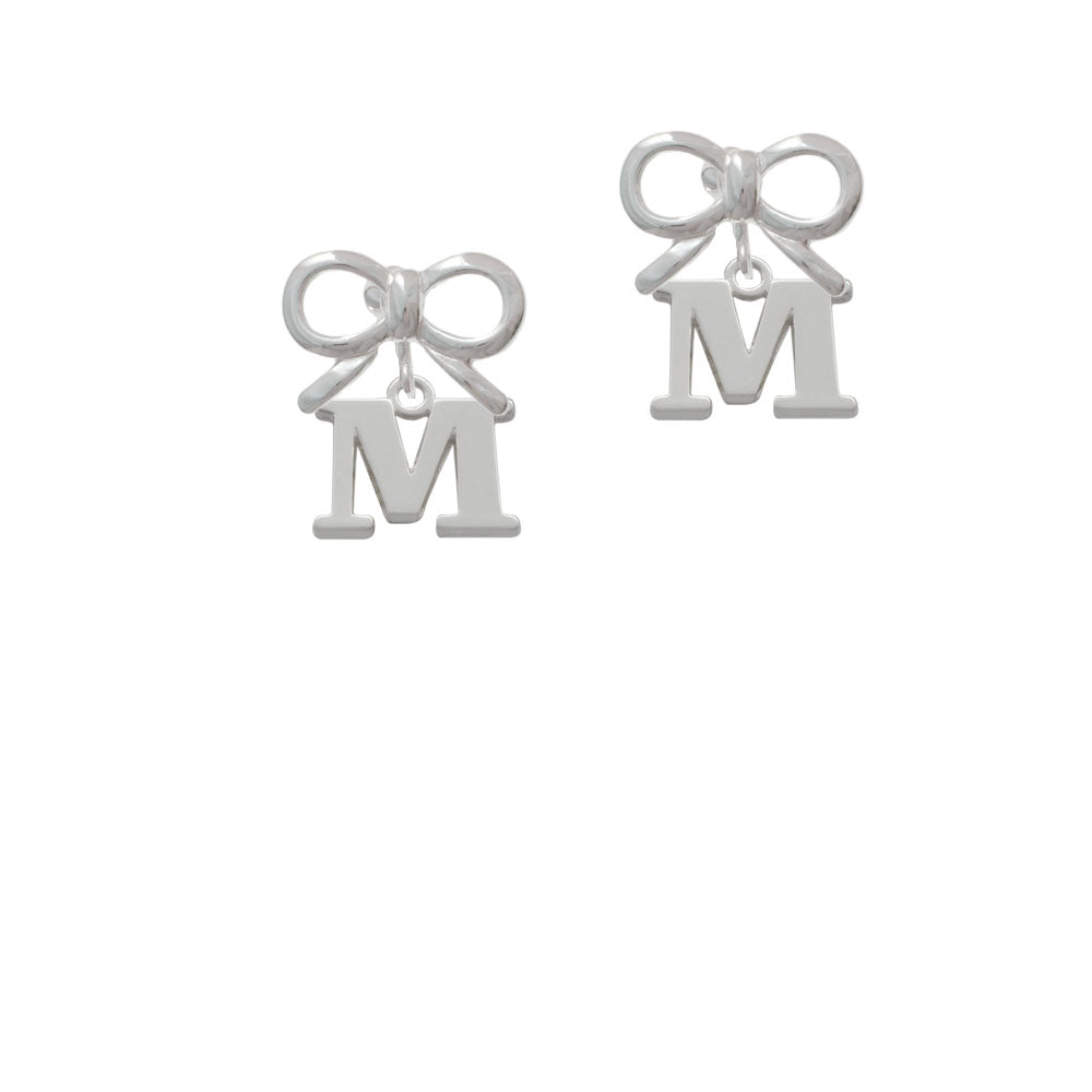 Large Initial - M - Crystal Clip On Earrings Image 9