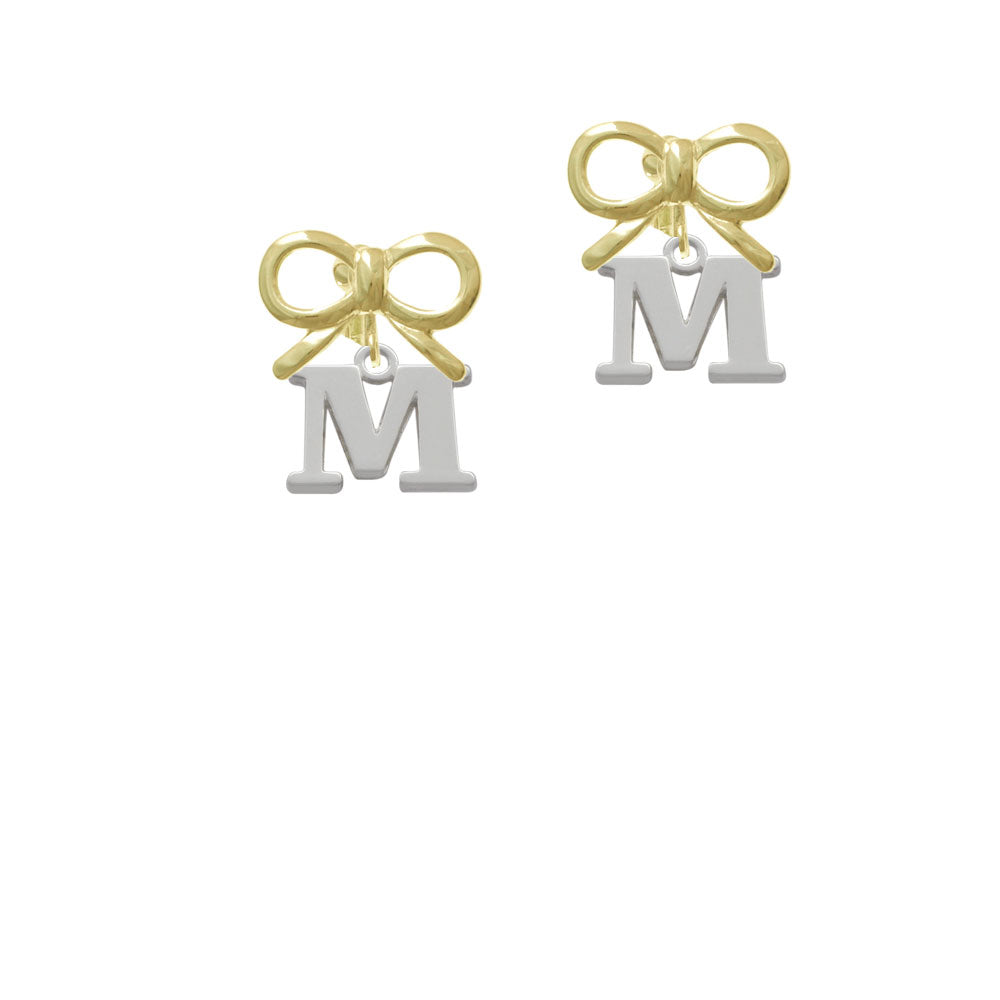 Large Initial - M - Crystal Clip On Earrings Image 10