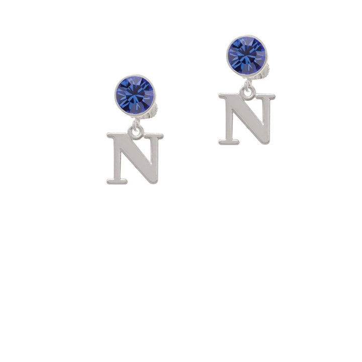 Large Greek Letter - Nu - Crystal Clip On Earrings Image 7