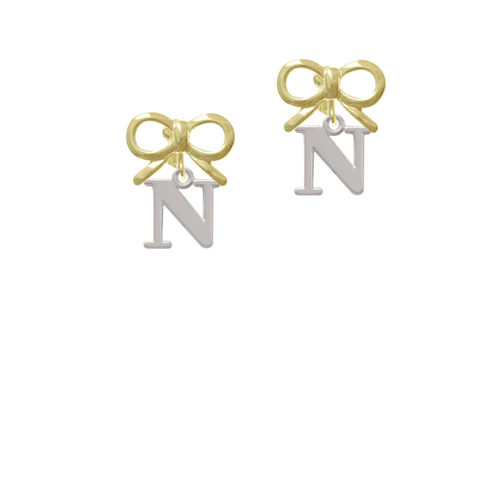 Large Initial - N - Crystal Clip On Earrings Image 10