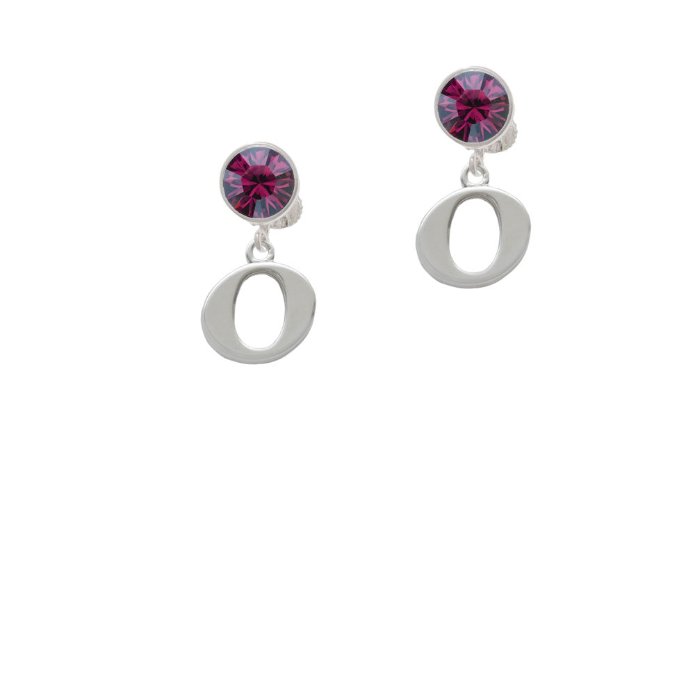 Large Initial - O - Crystal Clip On Earrings Image 8