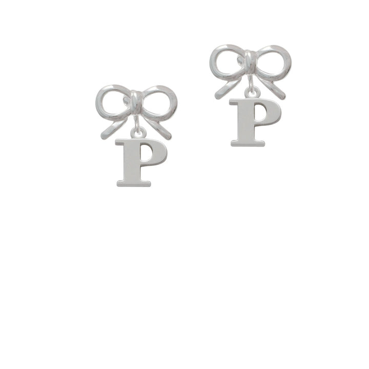 Large Initial - P - Crystal Clip On Earrings Image 9